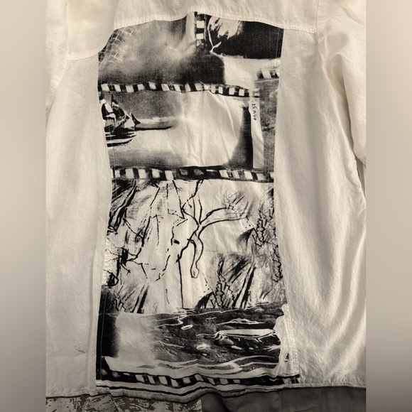 Tango Mango Collection Art-to-Wear Patchwork Embellished Tunic Shirt Small - Picture 11 of 13